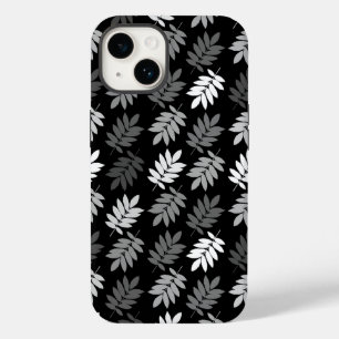Elder Leaf Pattern Black White Grey Case-Mate iPhone 14 Case