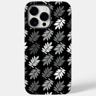 Elder Leaf Pattern Black White Grey Case-Mate iPhone 14 Pro Max Case