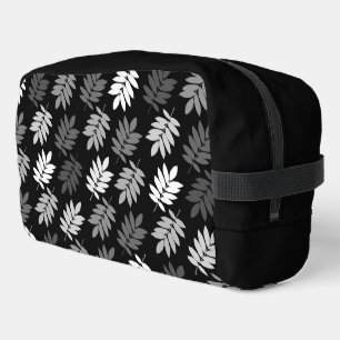 Elder Leaf Pattern Black White Grey Dopp Kit