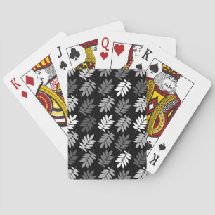 Elder Leaf Pattern Black White Grey Playing Cards