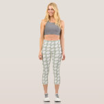 Elder Leaf Pattern White on Green Capri Leggings<br><div class="desc">Elder tree leaf silhouette in a surface pattern design with white detail on a green background.</div>