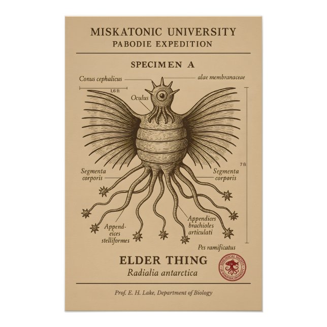 Elder Thing Specimen – Pabodie Expedition, Miskato Poster (Front)