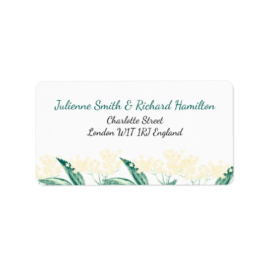 Elderberry flowers | Rustic Wedding Invitation Address Label