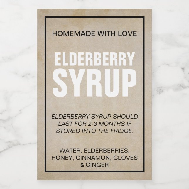 Elderberry Syrup Label ZEB_07 (Single Label)