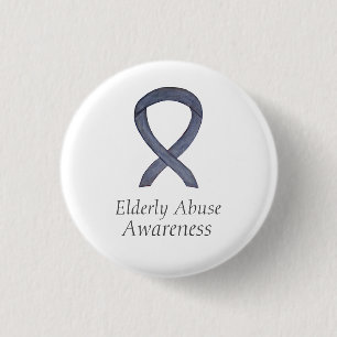 Elderly Abuse Awareness Silver Ribbon Custom Pin
