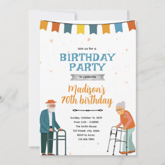 Elderly birthday Party Invitation