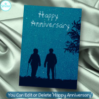 Elderly Couple Grow Old Together Happy Anniversary