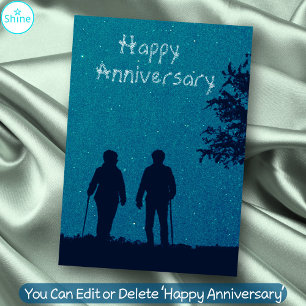  Elderly Couple Love Romantic Happy Anniversary Card
