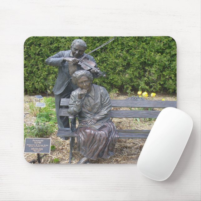Elderly Couple Serenade Botanical Garden Mouse Pad (With Mouse)