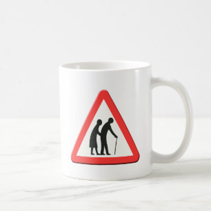 Elderly people road sign UK Coffee Mug