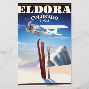 Eldora Colorado travel poster. Stationery