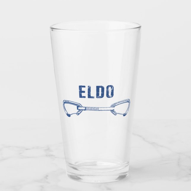 Eldorado Canyon Climbing Quickdraw Glass (Front)