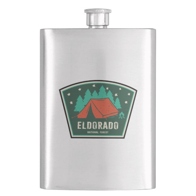 Eldorado National Forest Camping Hip Flask (Front)