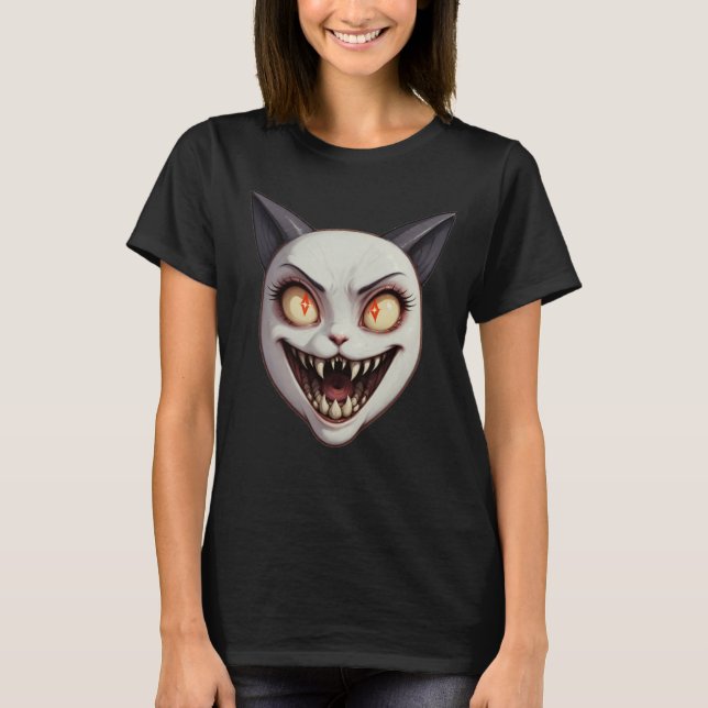 Eldritch Horror Cute Kitten Demon Art T-Shirt (Front)