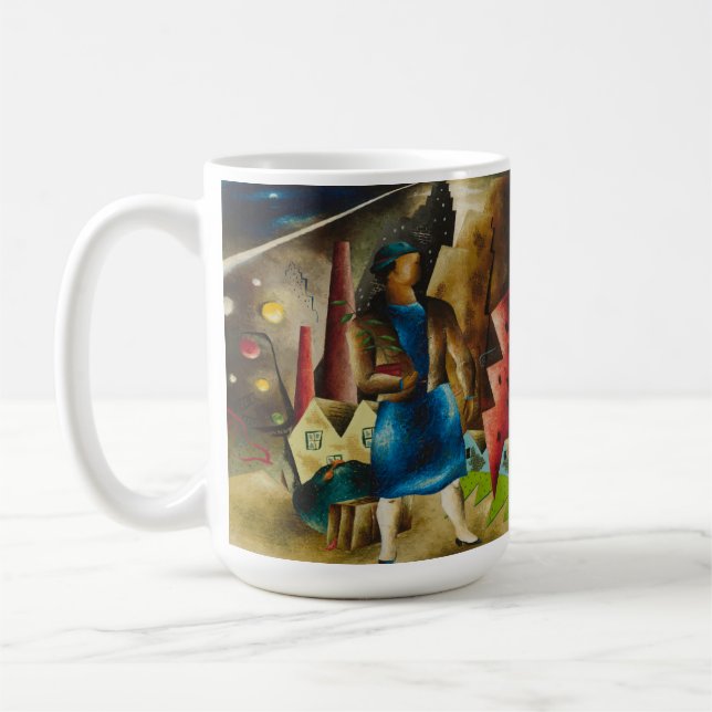 Eldzier Cortor's The Eviction Abstract Coffee Mug (Left)