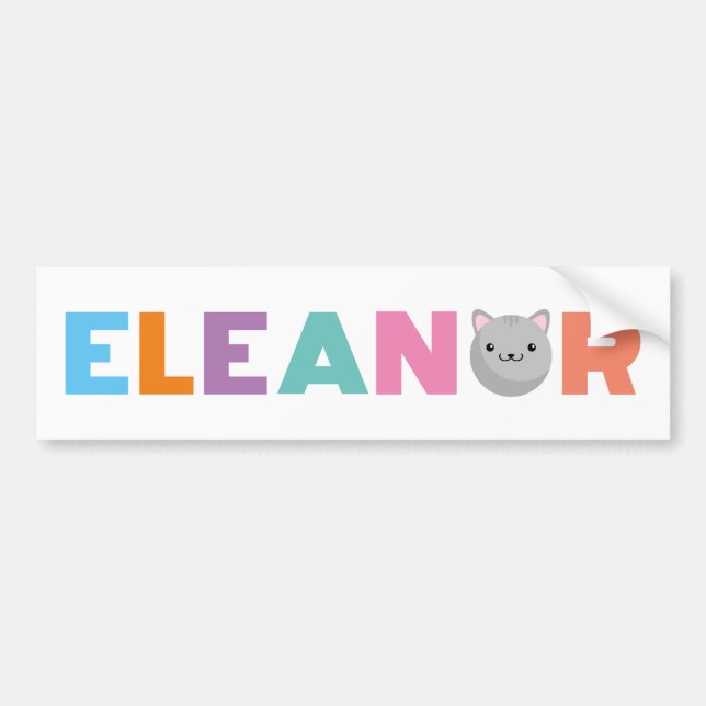 Eleanor Grey or Ginger Cat Bumper Sticker (Front)