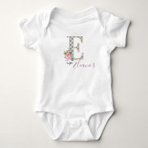 Eleanor Name Baby Outfit Letter Romper Floral Girl Bodysuit
