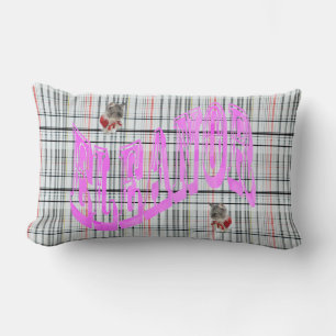 Eleanor Name Logo On Tartan, Lumbar Cushion
