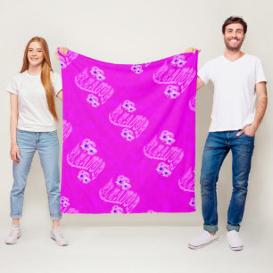 Eleanor Name Logo With Daisies, Fleece Blanket