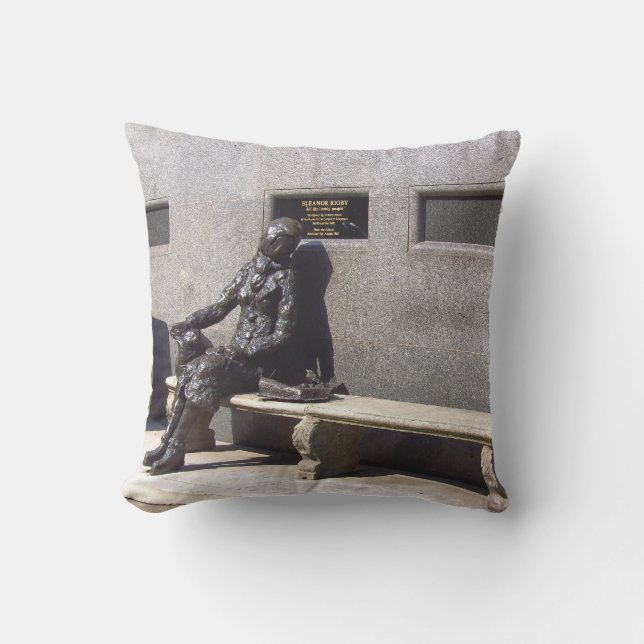Eleanor Rigby Statue, Liverpool, UK. Cushion (Front)