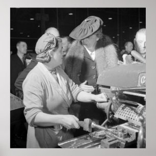 Eleanor Roosevelt in WWII, 1942 Poster