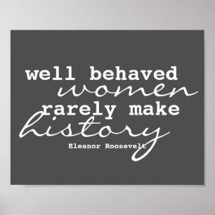 Eleanor Roosevelt quote poster on women