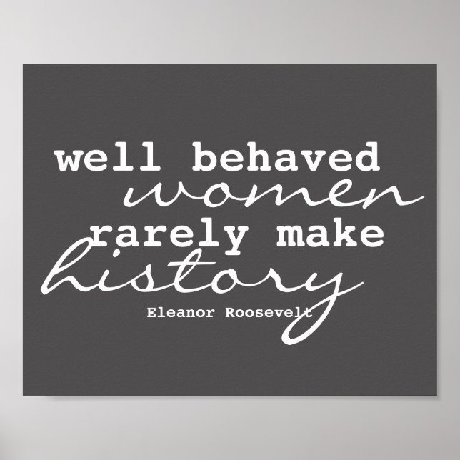 Eleanor Roosevelt quote poster on women (Front)