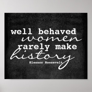 Eleanor Roosevelt quote poster on women