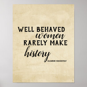 Eleanor Roosevelt quote poster on women