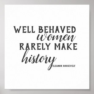 Eleanor Roosevelt quote poster on women