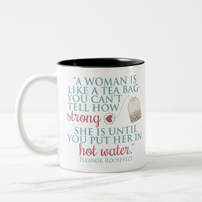 Eleanor Roosevelt quote Two-Tone Coffee Mug (Left)