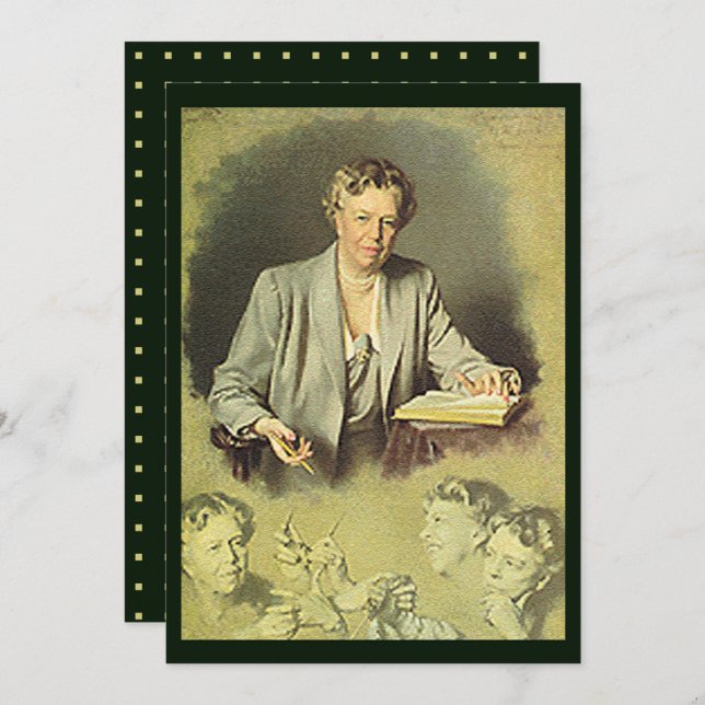 Eleanor Roosevelt White House Portrait Flat Card (Front/Back)