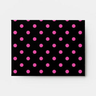 Eleant pink polka dots black envelops. envelopes