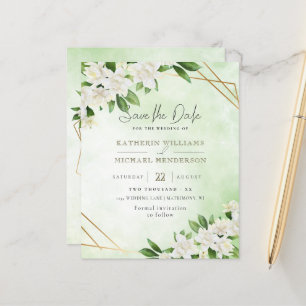 ELEANTE FLORAL GEOMETRIC GREENERY SAVE THE DATE 