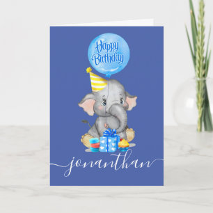 elebrating Our Little Elephant's 1st Birthday Card