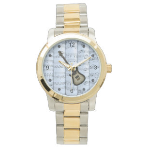 Elec Guitar~Rolled Sheet Music~Blue Tint Back ~    Watch