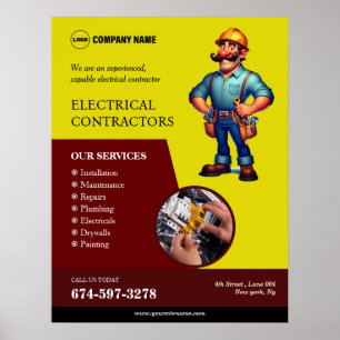 Elecrical Contractors Customs Poster