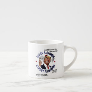 Elect a Clown Expect a Circus: Defaced Anti-Trump Espresso Cup