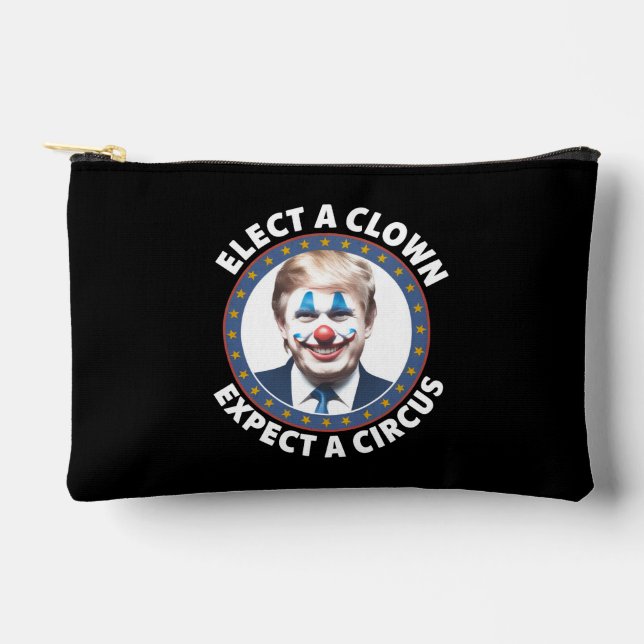 Elect A Clown Expect A Circus Funny Politics Accessory Pouch (Front)