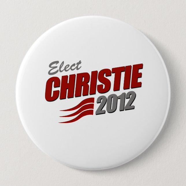ELECT CHRIS CHRISTIE 10 CM ROUND BADGE (Front)