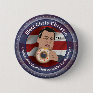 Elect Chris Christie for President 2016 6 Cm Round Badge