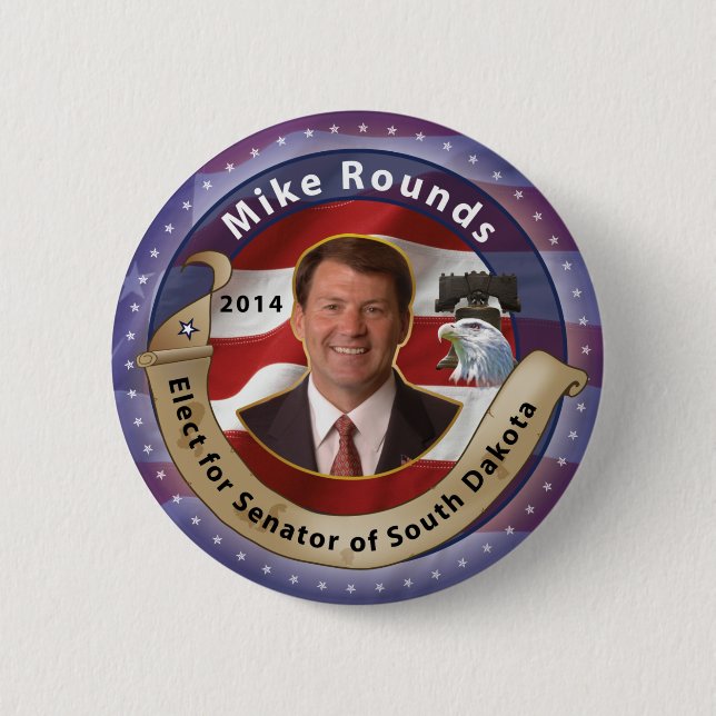 Elect Mike Rounds for Senator of South Dakota 6 Cm Round Badge (Front)