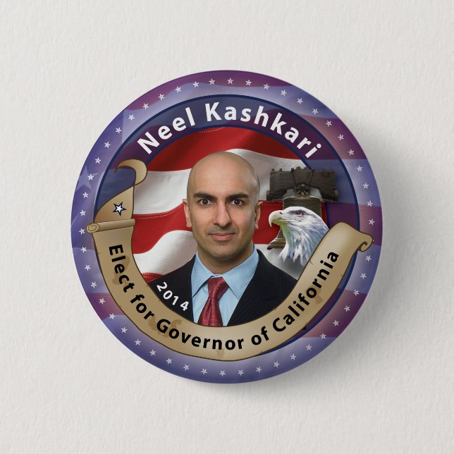 Elect Neel Kashkari for Governor of California 6 Cm Round Badge (Front)