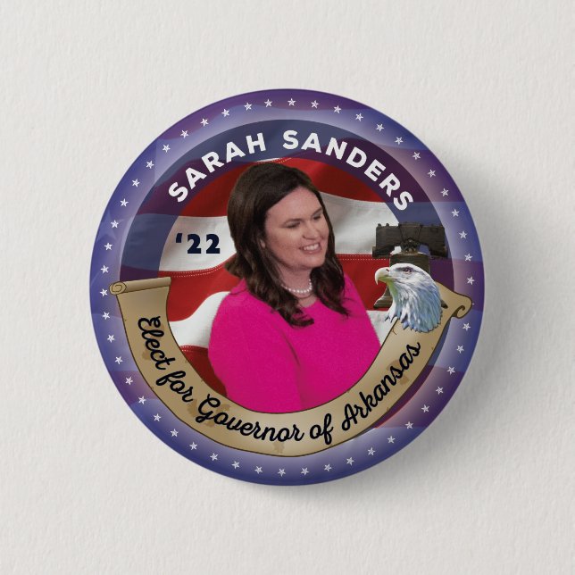 Elect Sarah Sanders for Governor of Arkansas 6 Cm Round Badge (Front)