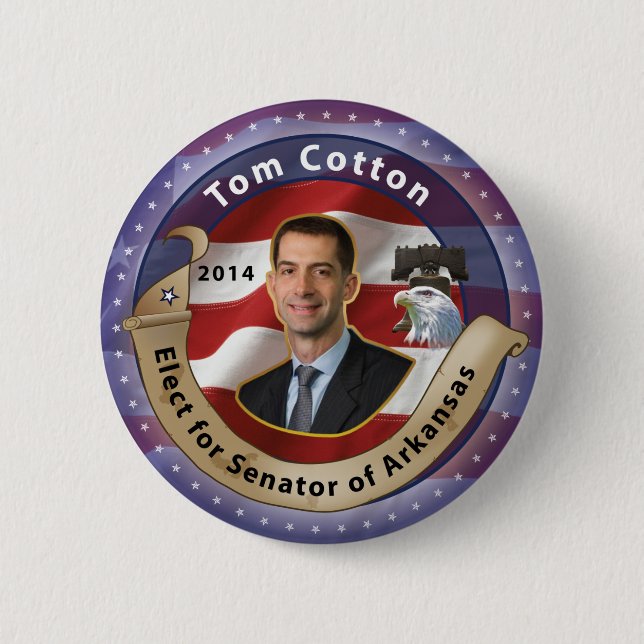 Elect Tom Cotton for Senator of Arkansas - 2014 6 Cm Round Badge (Front)