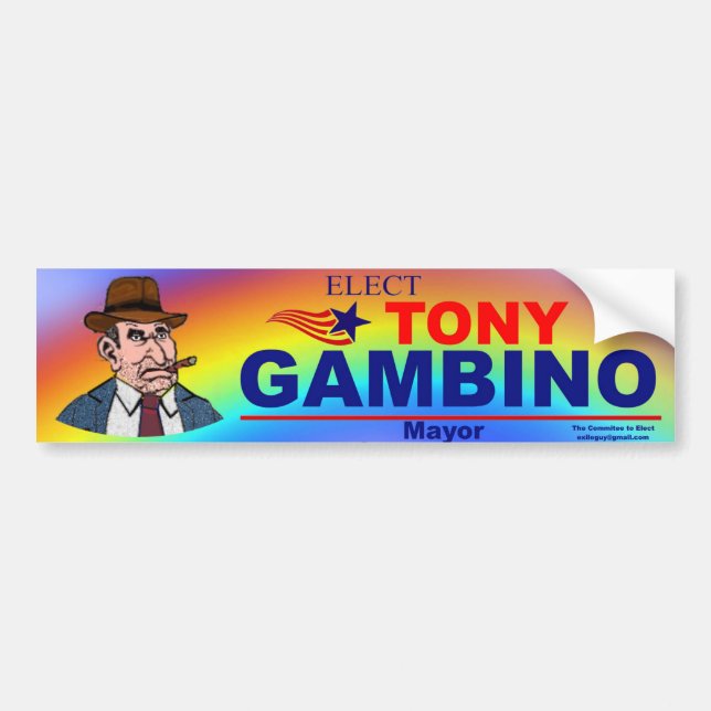 Elect Tony Gambino Mayor Bumper Sticker (Front)