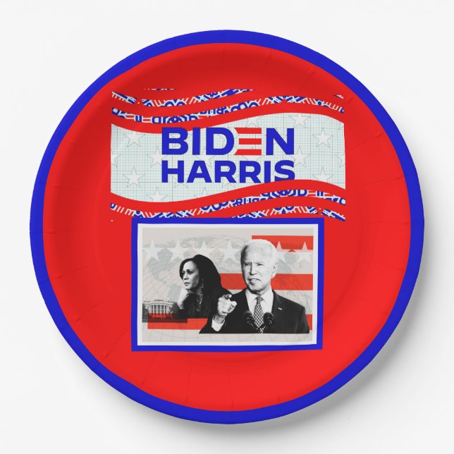 Election 2020 Biden Harris Paper Plate (Front)