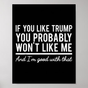 Election 2020 If You Like Trump You Probably Wont Poster