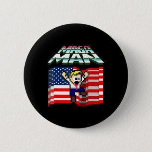 Election 2024 American Flag Mega Man Funny Preside 6 Cm Round Badge