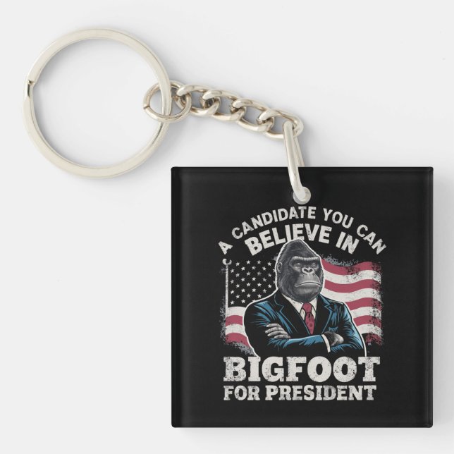 Election 2024 Funny Vote Sasquatch USA Key Ring (Front)